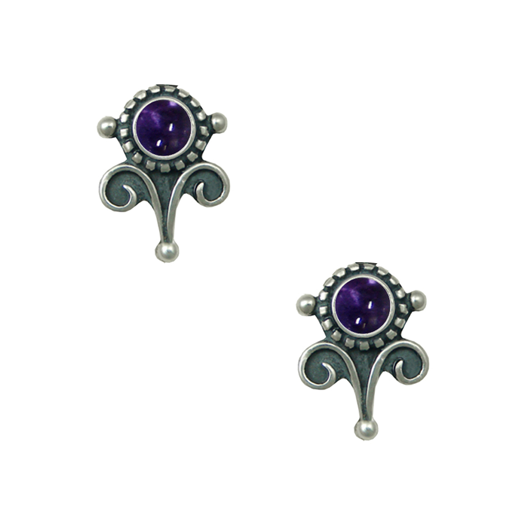 Sterling Silver Petite Iolite Post Stud Earrings
